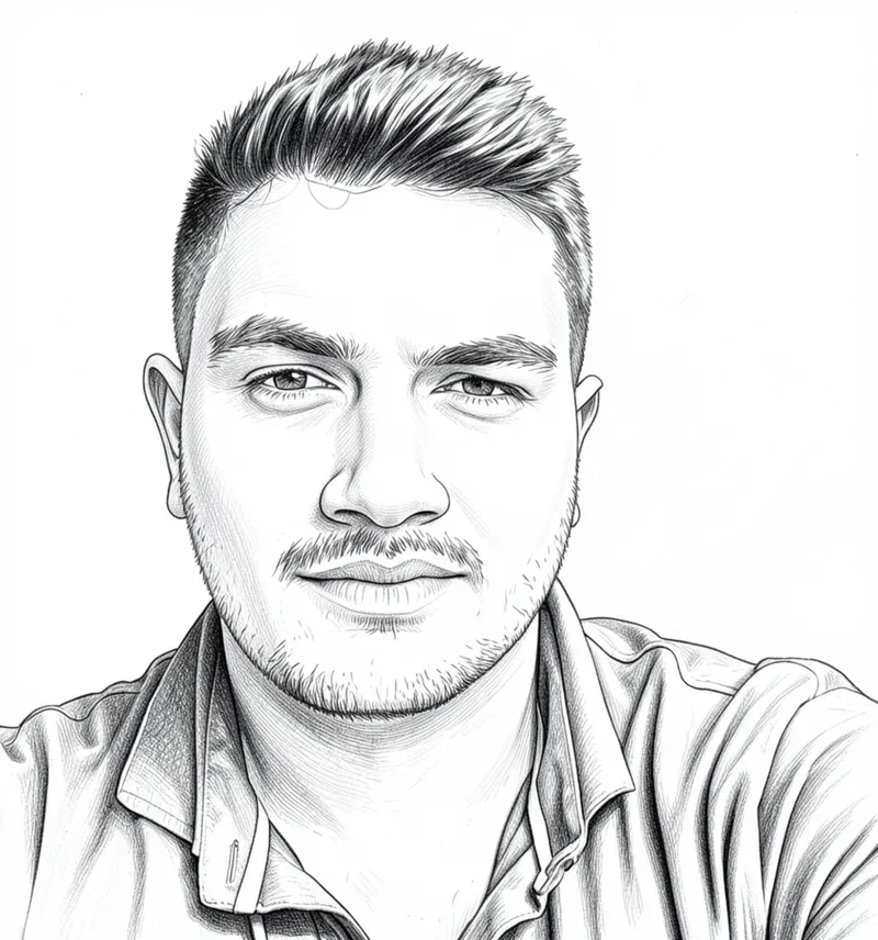 Sketch portrait of Ayham Joumran